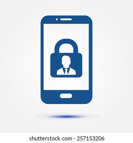 Internet security concept  icon. Identification and protection simbol.