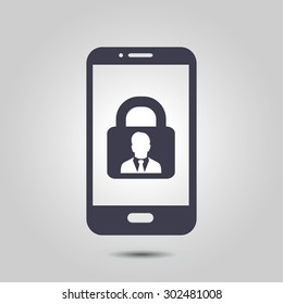 Internet security concept  icon. Identification and protection simbol.