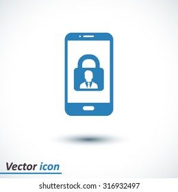 Internet security concept  icon. Identification and protection symbol.