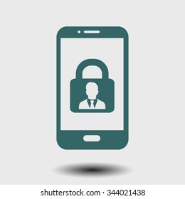 Internet security concept  icon. Identification and protection simbol.