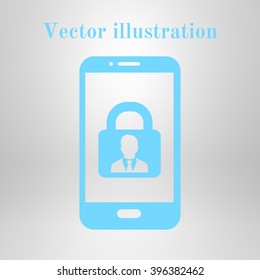 Internet security concept  icon. Identification and protection simbol.