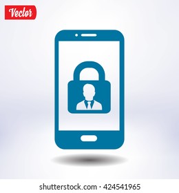 Internet security concept  icon. Identification and protection simbol.