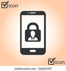 Internet security concept  icon. Identification and protection simbol.