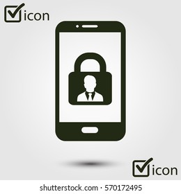 Internet security concept  icon. Identification and protection symbol.