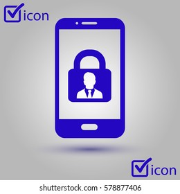 Internet security concept  icon. Identification and protection symbol.