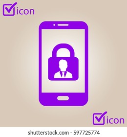 Internet security concept  icon. Identification and protection symbol.