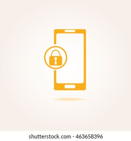 Internet security concept icon. phone lock icon.
