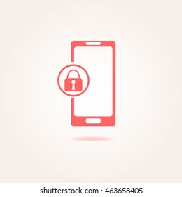 Internet security concept icon. phone lock icon.