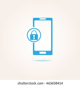 Internet security concept icon. phone lock icon.