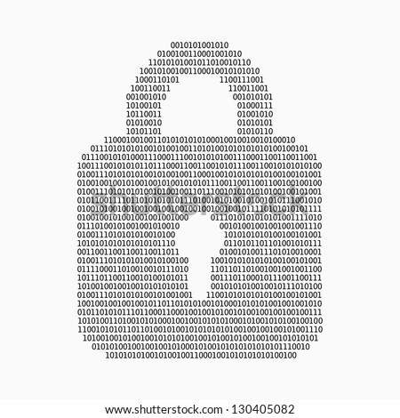 Internet security concept made with binary code drawing a padlock