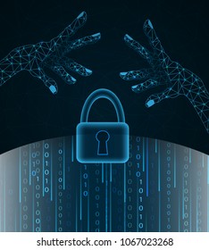 Internet security concept with padlock.Vector illustration.