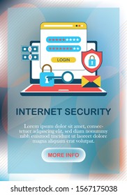 Internet Security Concept for web page, banner, presentation. Vector illustration