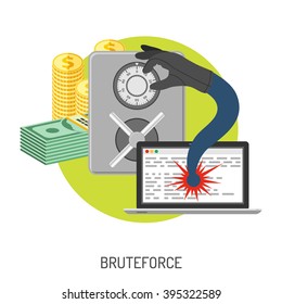 Internet Security and Cyber Crime Flat Icon