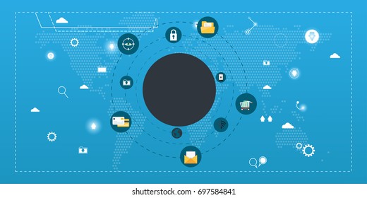 Internet security, data protection, secure data exchange, cryptography flat illustration concepts set. Creative flat design concepts for web banners, web sites, infographics. Flat vector illustrations