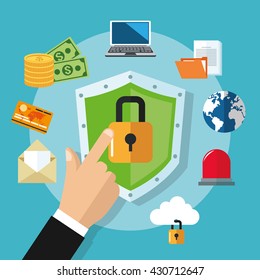 Internet security design. System icon. Colorful illustration , vector