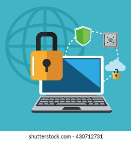 Internet security design. System icon. Colorful illustration , vector