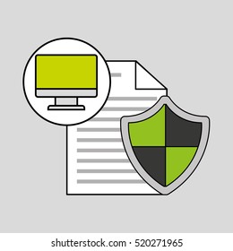 internet security document computer protection vector illustration eps 10