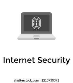 Internet security flat icon, online business concept 