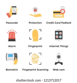 Internet Security Flat Icons  