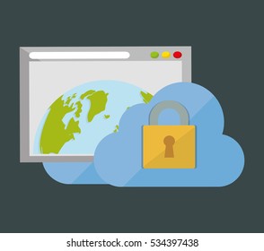 internet security global web cloud vector illustration eps 10