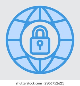 Internet security icon in blue style, use for website mobile app presentation
