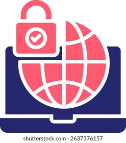 Internet Security Icon Fill Vector Illustration