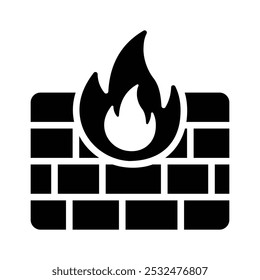 Internet security, icon of firewall in modern style