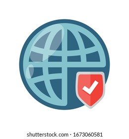 Internet Security Icon With Flat Design Style Vector