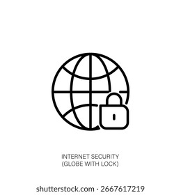 Internet Security Symbol Globus mit Sperrsymbol