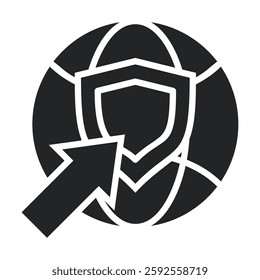 Internet Security Icon Glyph Style. Vector Illustration For Graphic Design