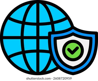 Internet Security Icon Lineal Color Vector Illustration