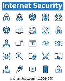 Internet Security Icon Set - 1 (Blue Series)