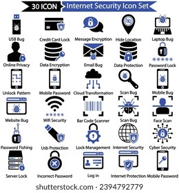 Internet Security Icon Set, Vector graphics 