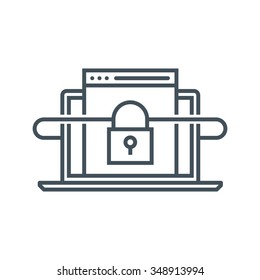 Symbol für Internetsicherheit, geeignet für Infografiken, Websites und Printmedien und Schnittstellen. Linienvektorsymbol.