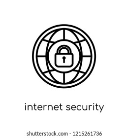 internet security icon. Trendy modern flat linear vector internet security icon on white background from thin line Internet Security and Networking collection,