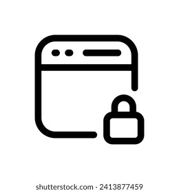 Internet Security icon in trendy outline style isolated on white background. Internet Security silhouette symbol for your website design, logo, app, UI. Vector illustration, EPS10.