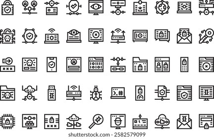 Internet security icons High-Quality Vector Icons Collection with Editable Stroke. Ideal for Professional and Creative Projects