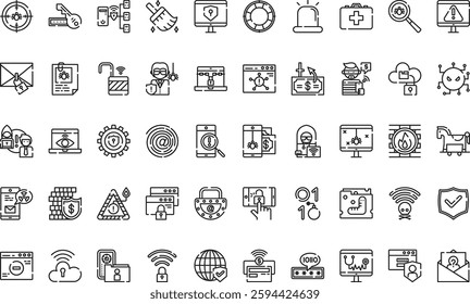 Internet security icons High-Quality Vector Icons Collection with Editable Stroke. Ideal for Professional and Creative Projects.