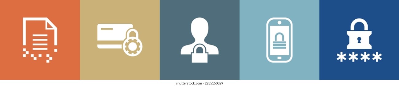 internet security icons Infographic design template. Creative concept with 5 options