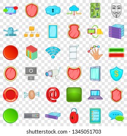 Internet security icons set. Cartoon style of 36 internet security vector icons for web for any design