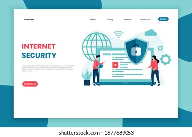Internet Security Illustration Konzept Landing Page für Website. Vorlage für Landungsseite