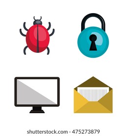 internet security information icon vector illustration design