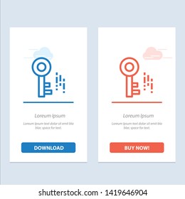 Internet, Security, Key  Blue and Red Download and Buy Now web Widget Card Template