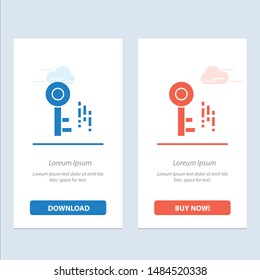 Internet, Security, Key  Blue and Red Download and Buy Now web Widget Card Template. Vector Icon Template background