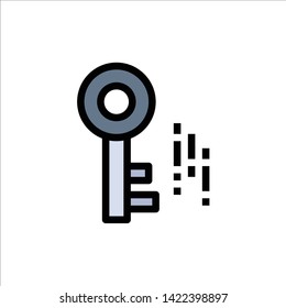Internet, Security, Key  Flat Color Icon. Vector icon banner Template