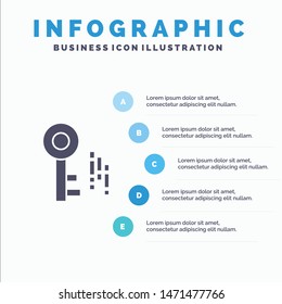 Internet, Security, Key Solid Icon Infographics 5 Steps Presentation Background