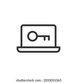 Icono de línea mínima de seguridad de Internet. Diseño de símbolo de trazo web. Signo de seguridad de Internet aislado en un fondo blanco. Icono de línea Premium.
