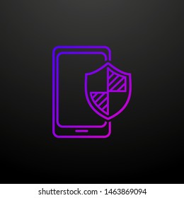 Internet security for mobile outline nolan icon. Elements of security set. Simple icon for websites, web design, mobile app, info graphics