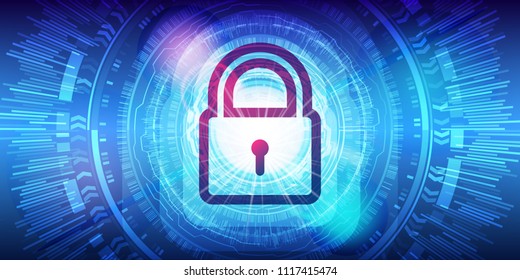 Internet security online concept background. Personal data security Illustrates cyber data security or information privacy idea. Abstract hi speed internet technology. Vector illustration