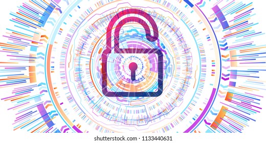 Internet security online concept background. Personal data security Illustrates cyber data security or information privacy idea. Abstract hi speed internet technology. Vector illustration